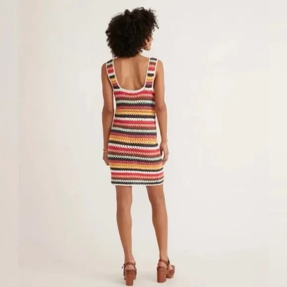 Marine Layer Fiona Crochet Dress in Multi Striped - Size XL - Picture 2 of 9